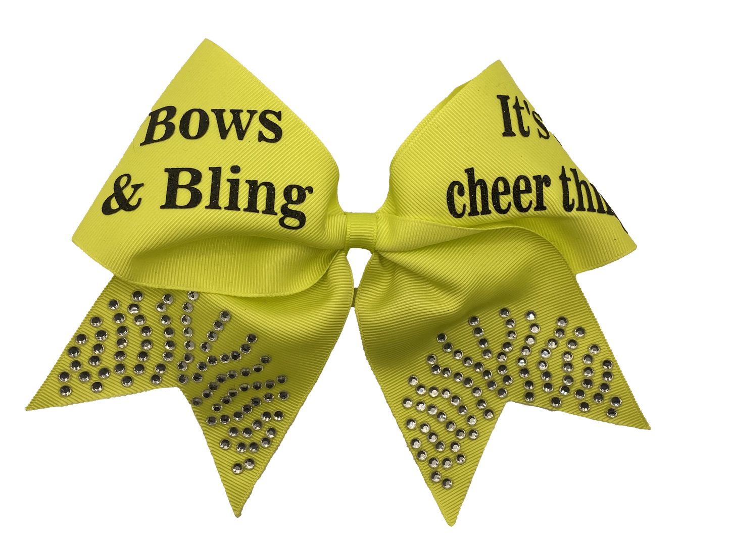 "Bows & Bling" Neon Yellow Bow