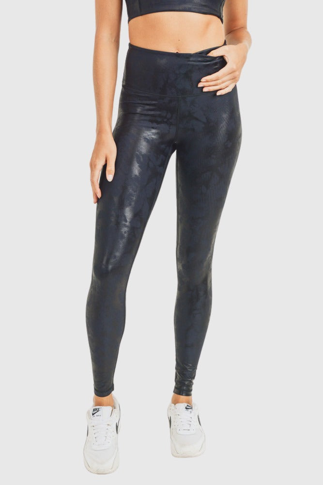 Fortis Athletics Metallic Foil High Waist Leggings