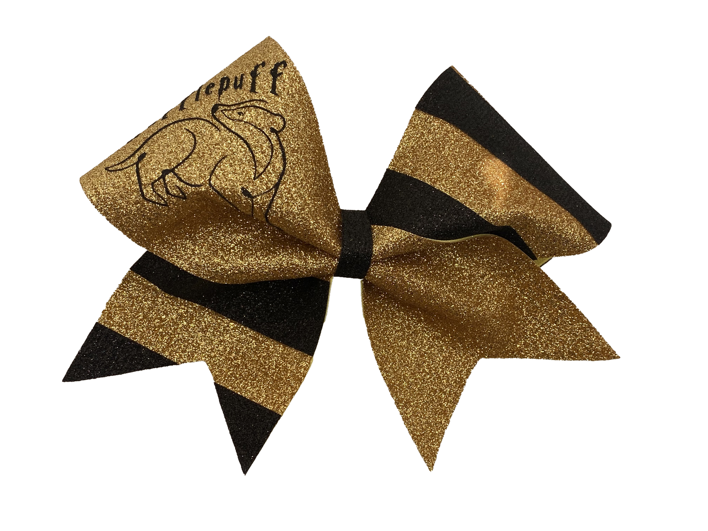 Hufflepuff Glitter Cheer Bow