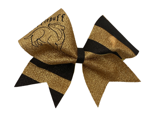 Hufflepuff Glitter Cheer Bow