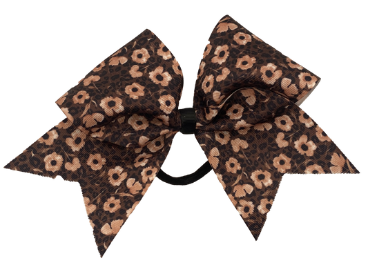 Leopard Flower Cheer Bow