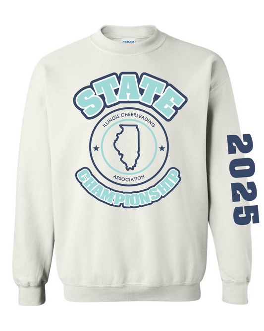 State 2025 White Crewneck Sweatshirt