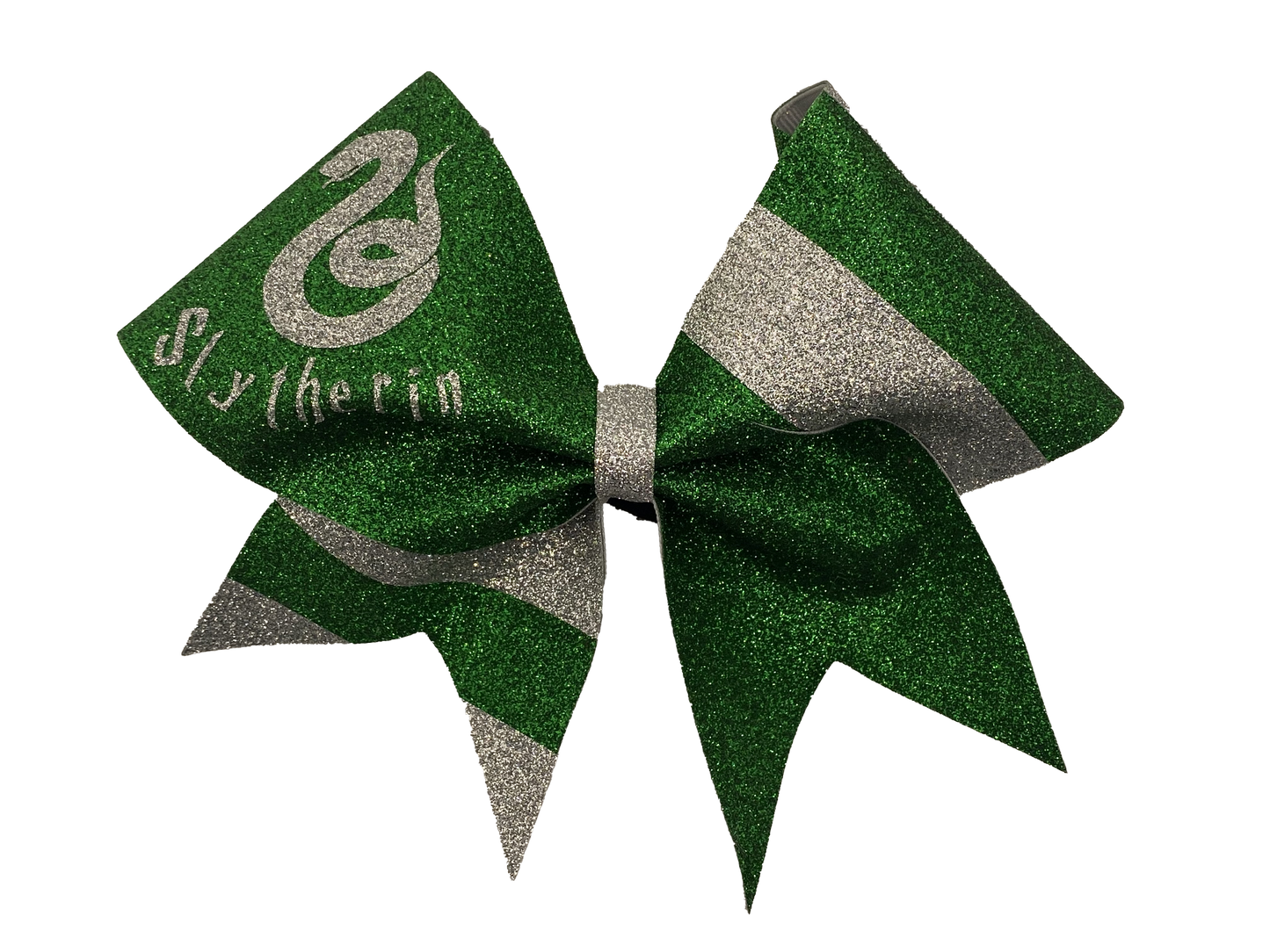 Slytherin Glitter Cheer Bow