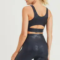 Fortis Athletics Metallic Foil Print Cut Out Back Sports Bra