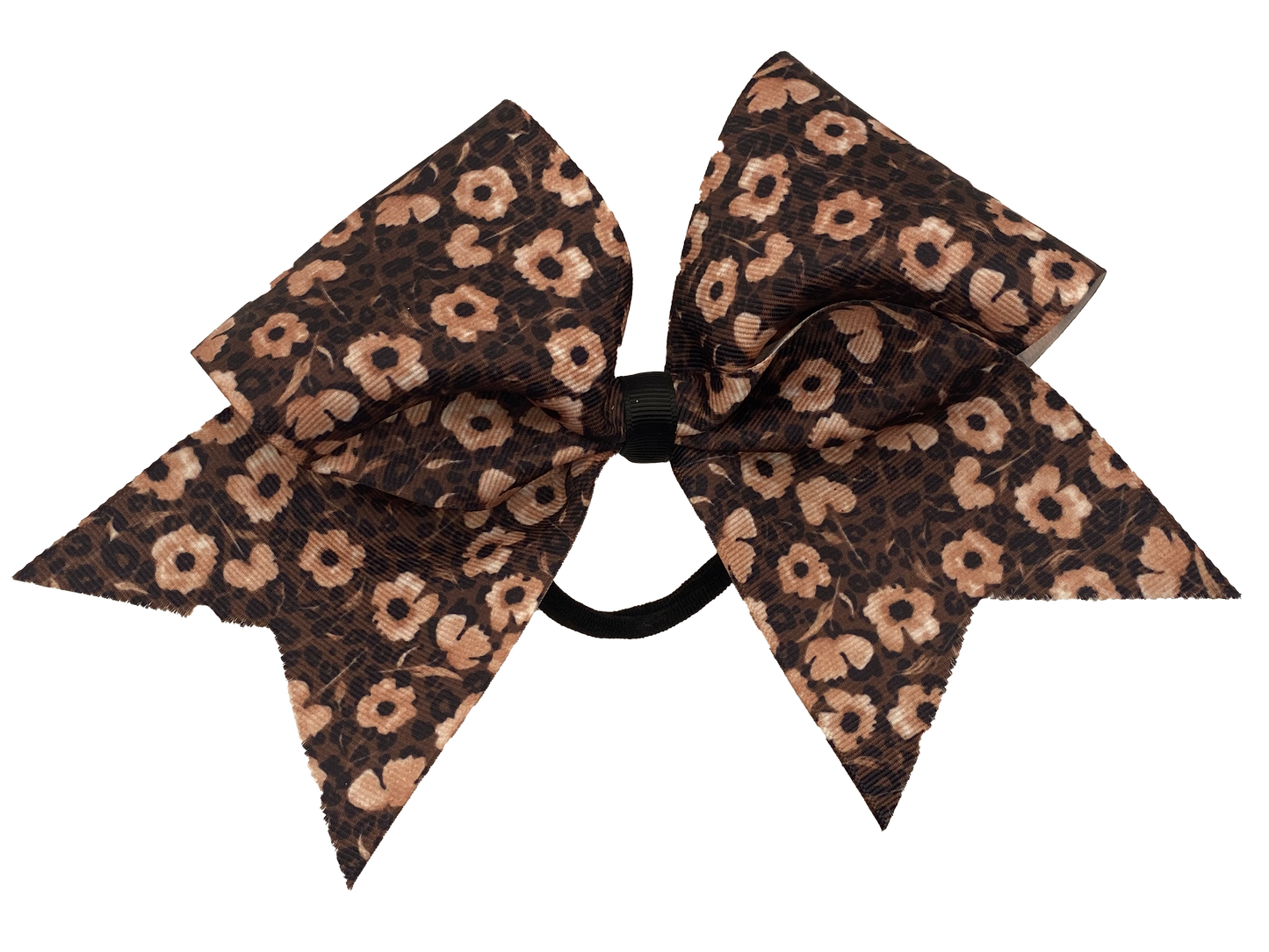 Leopard Flower Cheer Bow