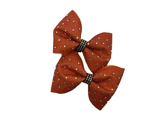 Orange Pigtail Bows