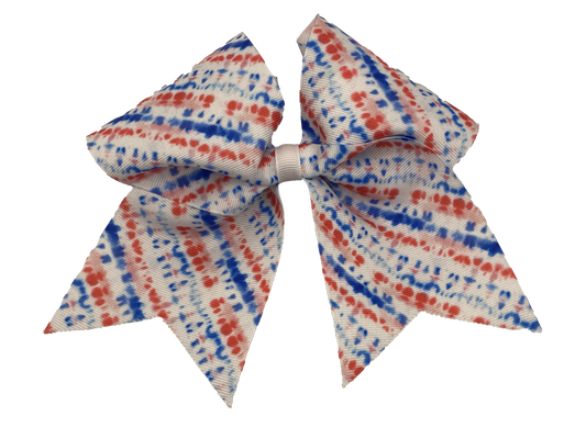 Red White & Blue Tie Dye Cheer Bow