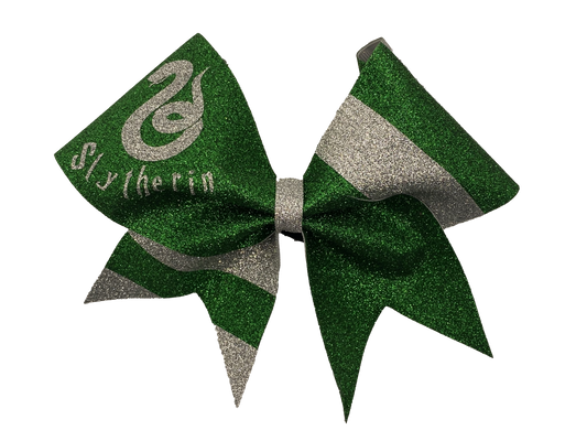 Slytherin Glitter Cheer Bow